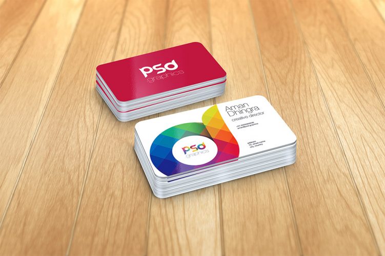 Download Rounded Corner Business Card Mockup Free PSD Graphics ...
