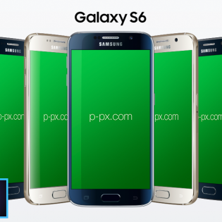 Samsung Galaxy S6 Front Angled Free PSD Mockup