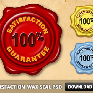 Satisfaction Guarantee Wax Seal PSD