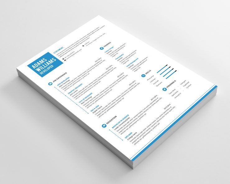 Simple Resume and Cover Letter Template Free PSD