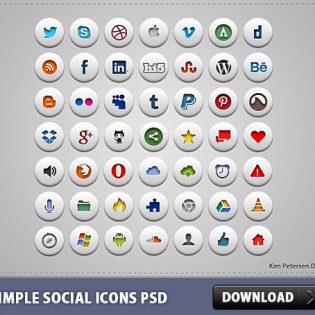 Simple Social Icons Free PSD