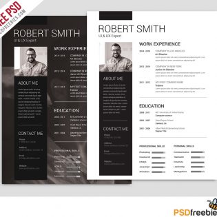 Simple and Clean Resume Free PSD Template