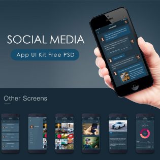 Social Media App UI Kit Free PSD