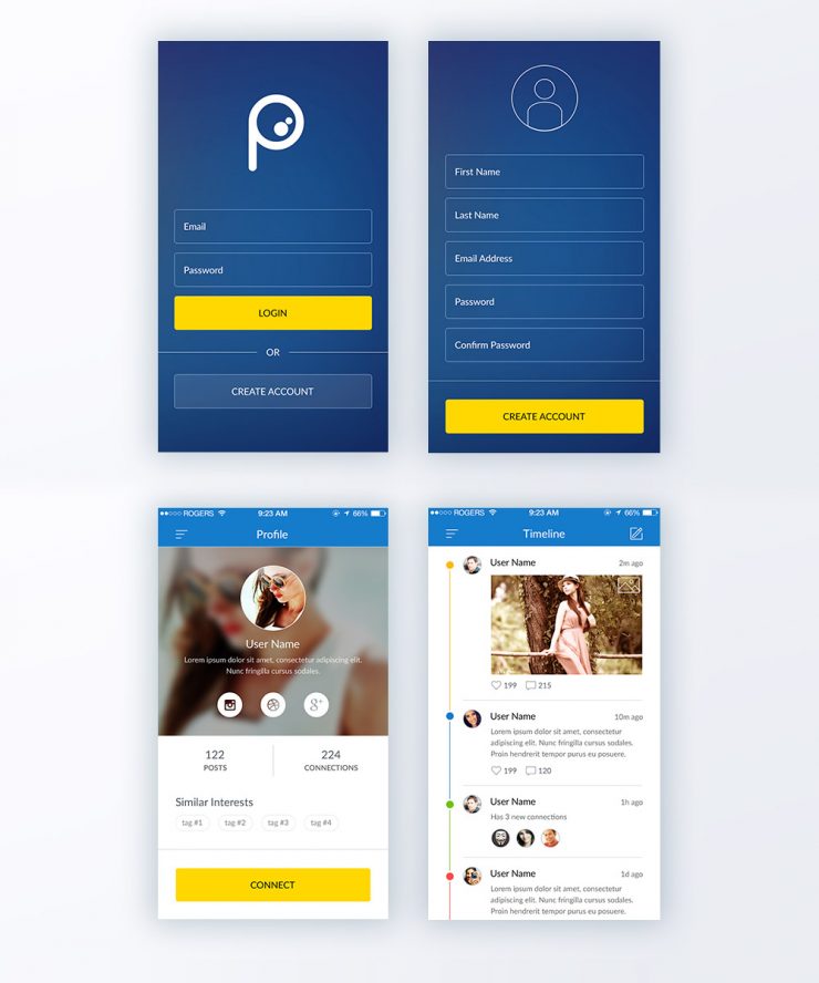 Social Network App Concept Free PSD