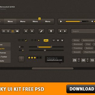 Sticky UI Kit Free PSD