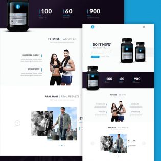 Supplement Product Landing Page Free PSD