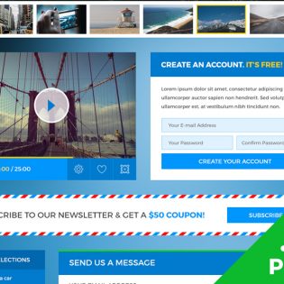 Traveling Website UI Kit PSD Freebie