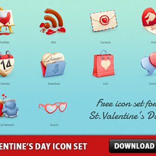 Valentine’s Day Free Icon Set