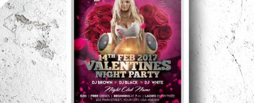 Valentines Day Party Flyer PSD Template