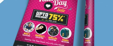 Valentines Day Shopping Sale Flyer Template PSD