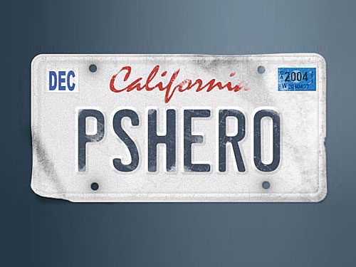 Vanity License Plate PSD L