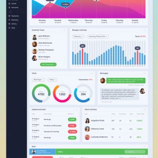 Vibrant eCommerce Project Activity Dashboard GUI PSD