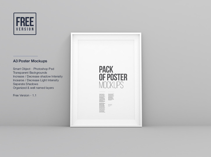 Wall Poster Frame Mockups PSD - Download PSD