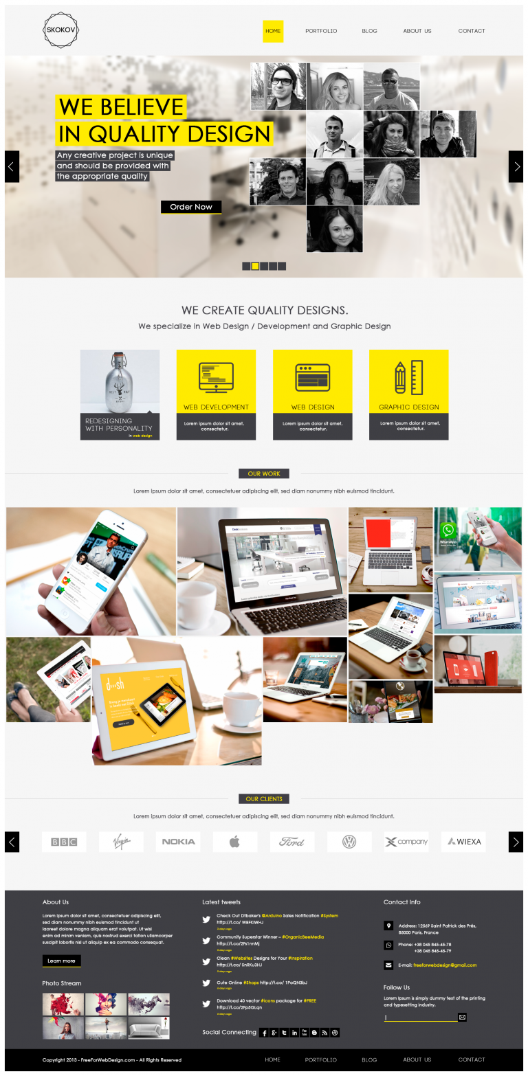 Web and Graphic Design Portfolio Website Template PSD – Download PSD