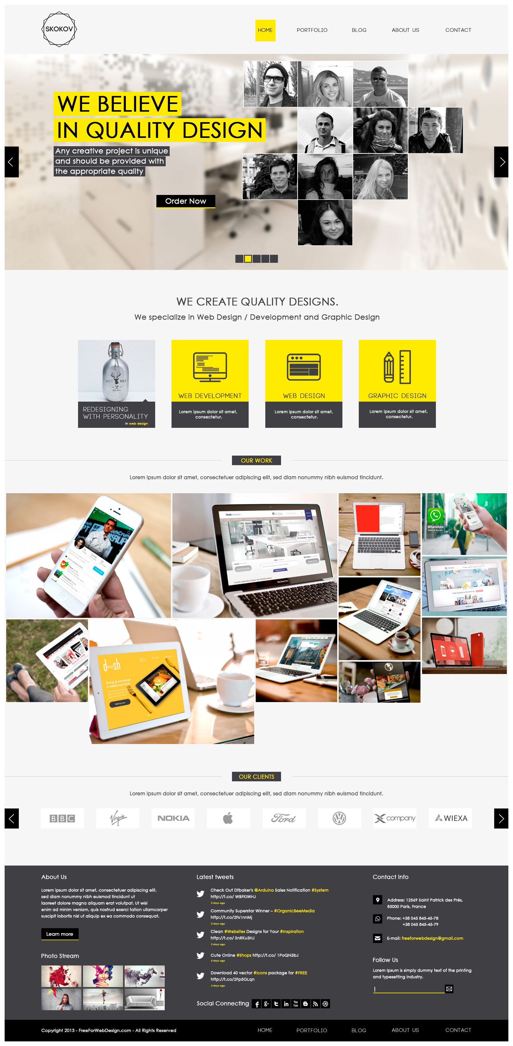 responsive graphic design portfolio template free