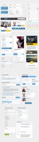 White Clean Professional UI Kit PSD