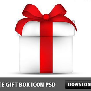 White Gift Box Free Icon PSD