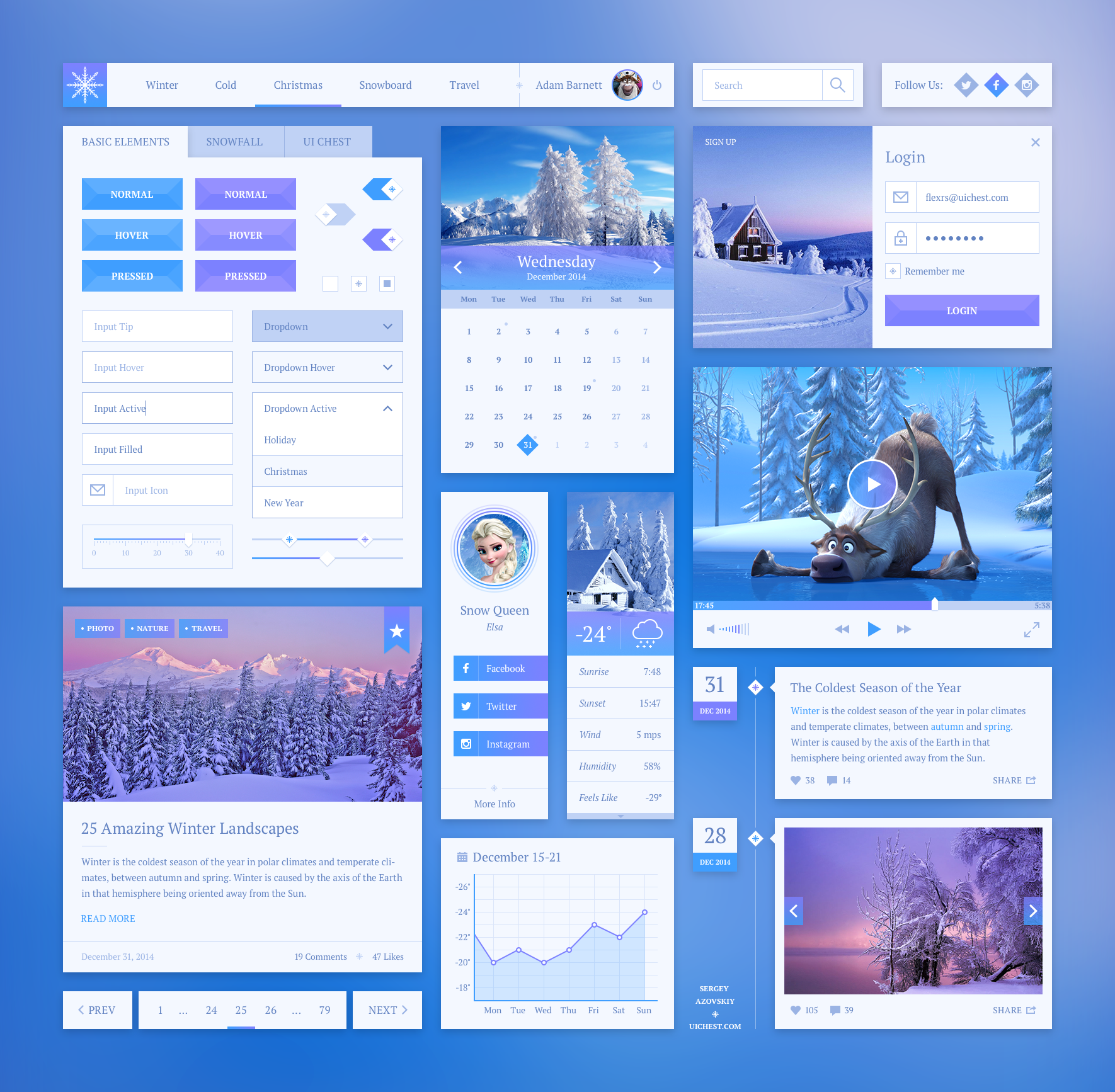 Download Winter Style UI Kit Free PSD - Download PSD