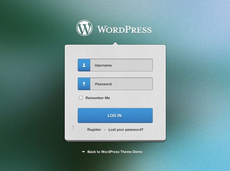 Wordpress Login Screen Free PSD File