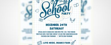 Back to School Party Flyer Template Free PSD