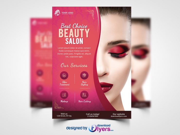 Beauty Salon Flyer Template Free PSD