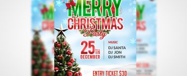 Christmas Party Flyer Free PSD Template