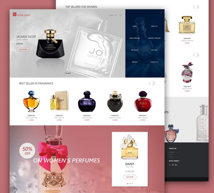 eCommerce Perfume Shop Free PSD Template