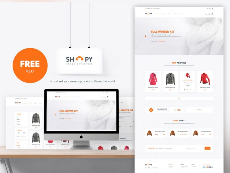 eCommerce Shopping Website Template Free PSD