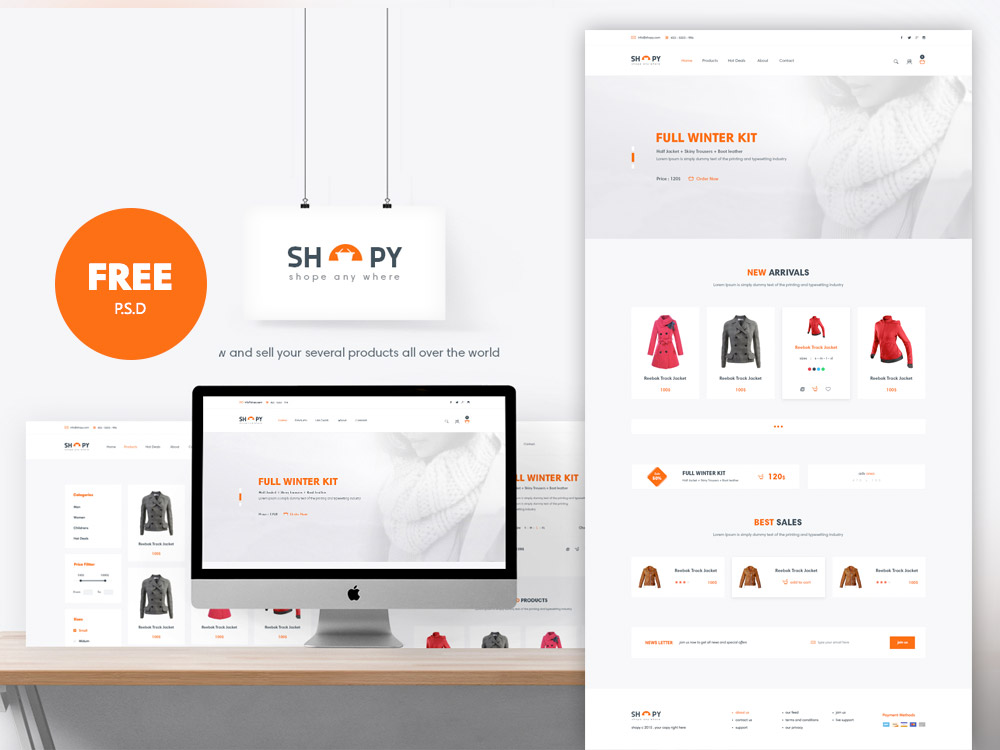 Ecommerce Shopping Website Template Free Psd Download Psd