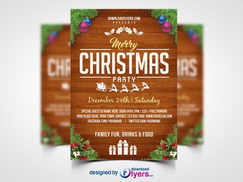 free christmas party flyer template psd