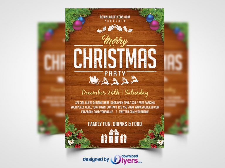 Christmas Party Flyer Template PSD – Download PSD
