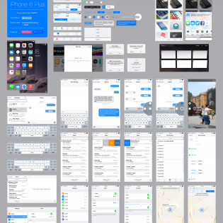 iOS 8 iPhone 6 Plus GUI PSD Kit