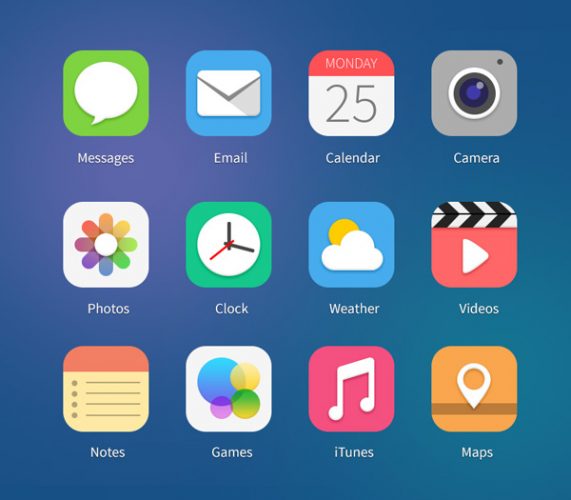 iOS7 Icons Concept PSD File – Download PSD