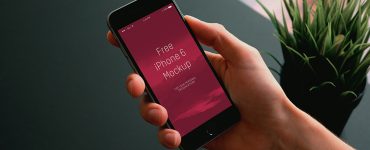 iPhone in Hand Mockup PSD