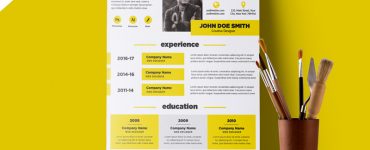 Creative and Elegant Resume Template Free PSD