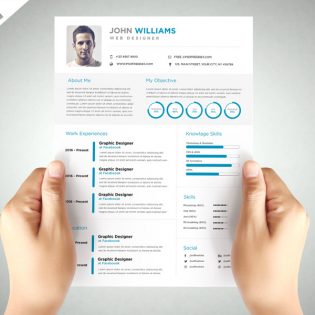 Clean and Elegant Resume Template Free PSD