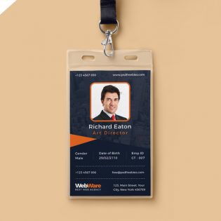 Vertical Company Identity Card Template PSD