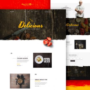 Restaurant and Cafe Website Template Free PSD