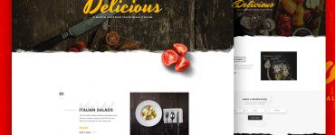 Restaurant and Cafe Website Template Free PSD