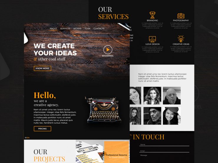 Creative Digital Agency Website Template PSD