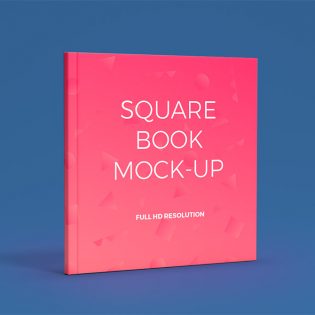 Square Book Cover Mockup Free PSD
