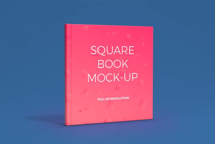 Square Book Cover Mockup Free PSD