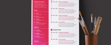 Modern Resume CV Template Free PSD