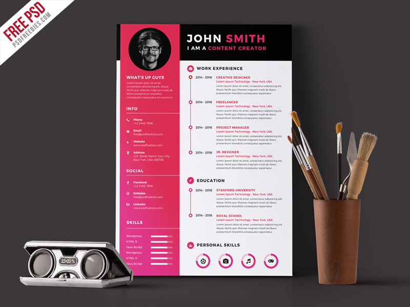 cv photoshop template free download