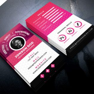 Resume Style Business Card PSD Template