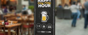 Happy Hour Promotion Roll Up Banner PSD Template