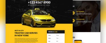 Taxi Cab Service Company Website Template PSD