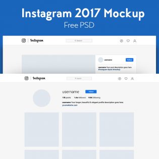 Instagram 2017 Mockup Free PSD