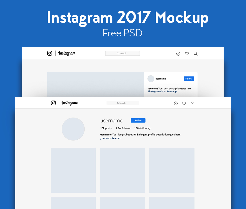 Instagram 2017 Mockup Free PSD – Download PSD