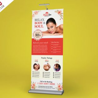 Beauty and Spa Roll-up Banner Template PSD